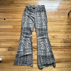 Flare snake print pants
